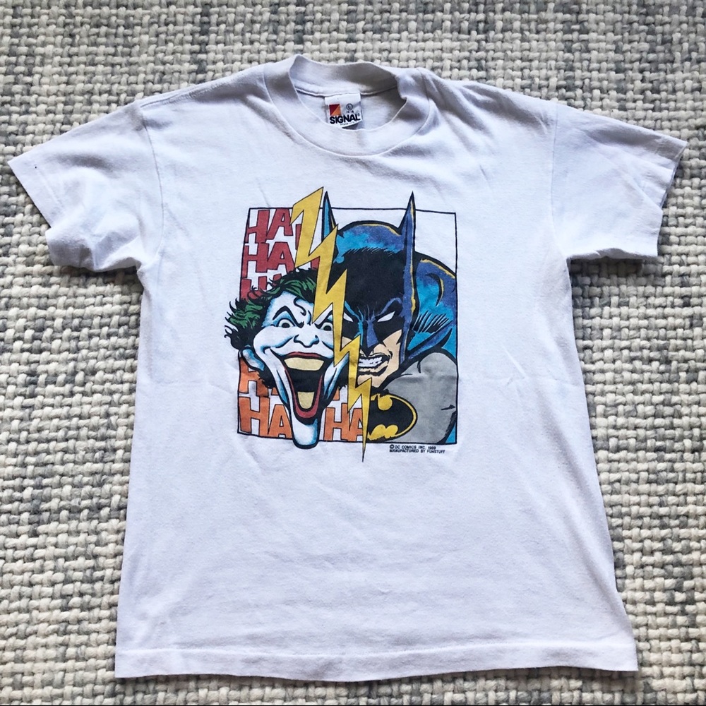 Vintage 1989 Batman Joker DC Comic T-shirt Size XS